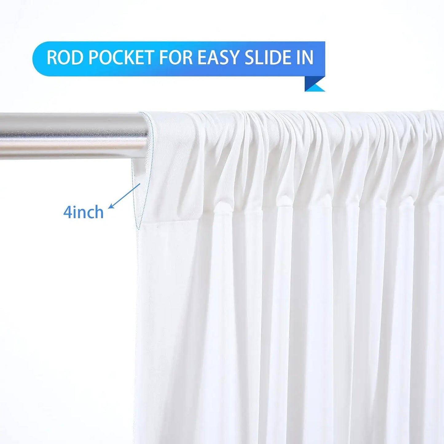 White Backdrop Curtains 2 Panels, 10FT Wrinkle-Free Polyester Photography Drapes for Wedding Baby Shower Party Background
**Drapes Only**