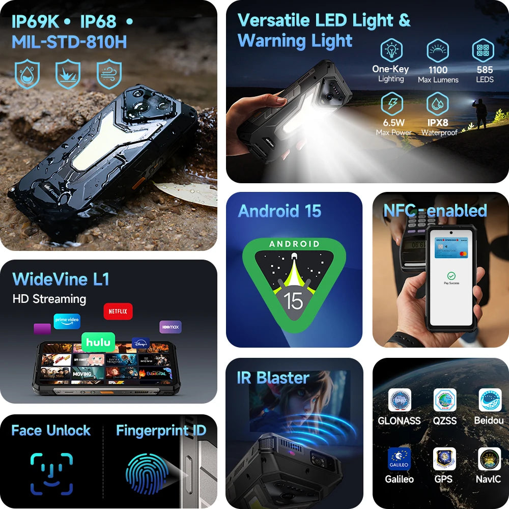 ULEFONE Armor 34 Pro Plus 5G Rugged Phone With Projector