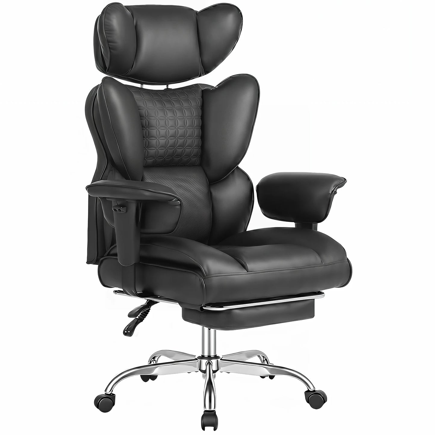 JHK Ergonomic Adjustable Armrests Gaming Computer Chair PU Leather Reclining Computer Chair with Pocket 350 LBS Office Chair with Footrest Height Adjustable Swivel Wide Seating for Home Office Multiple Color options