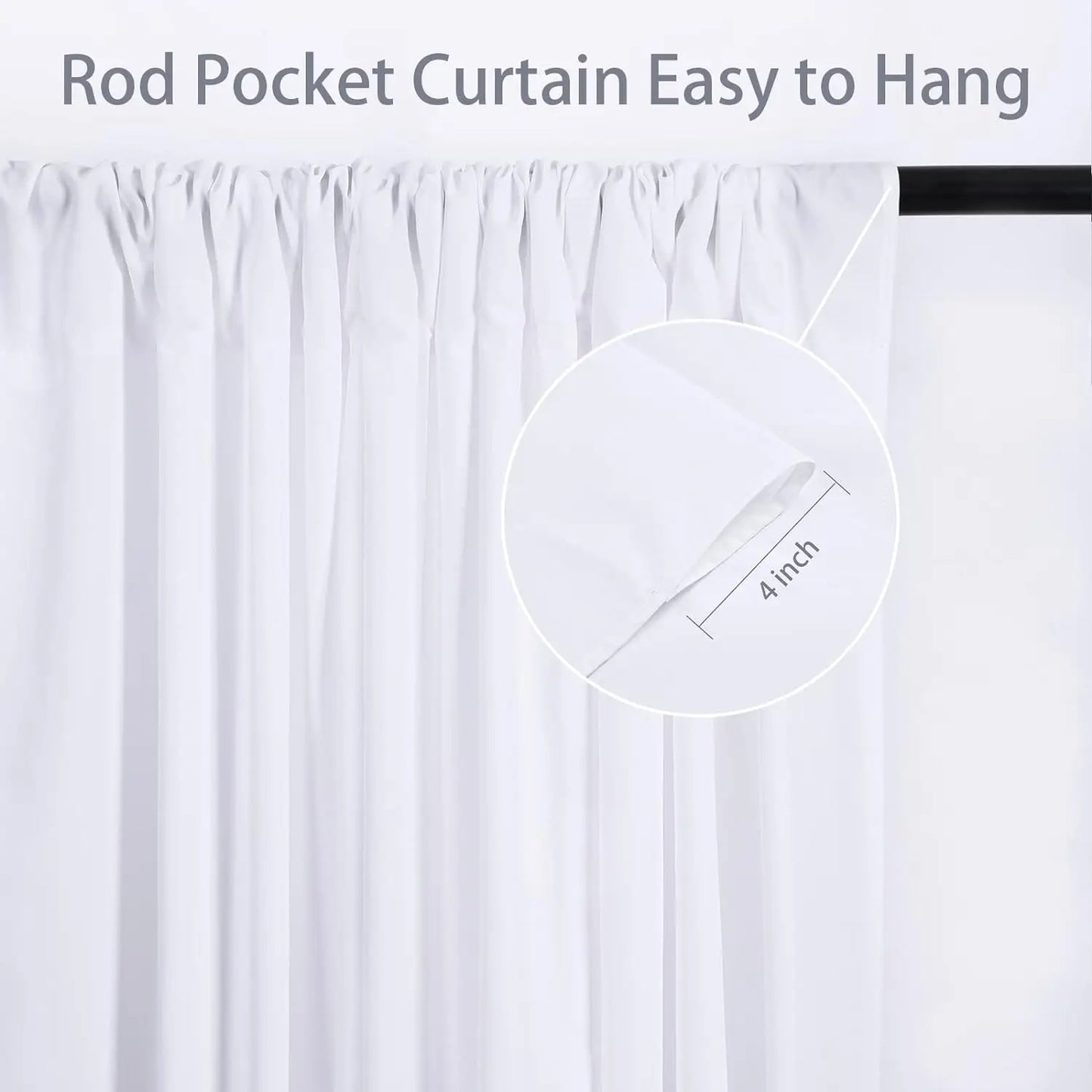 40×10 ft White Backdrop Curtain for Wedding Parties, 8 Panels 5ft x 10ft Height Photo Backdrop Drapes