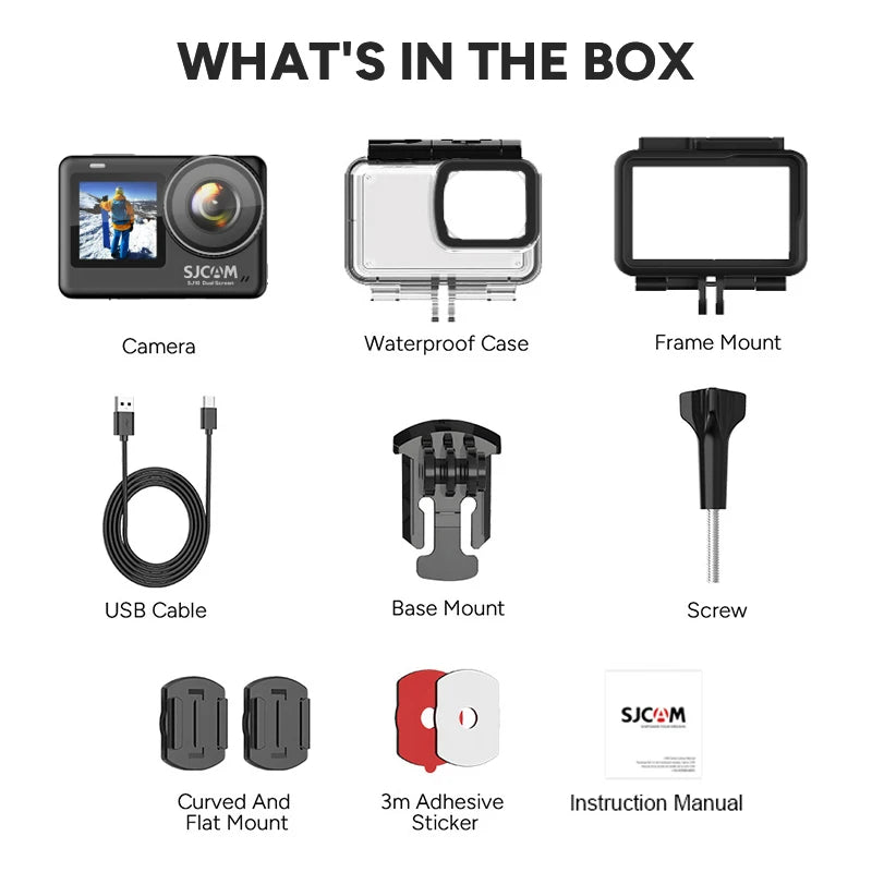 SJCAM SJ10 Pro Action Camera 4K Cam Active HDR Video Sports DV Dual Screen for Vlog Camera