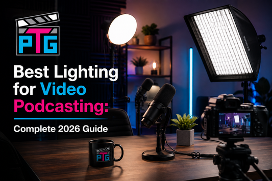 Video podcast lighting setup for content creators