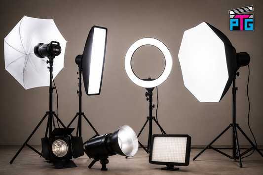 Studio lighting kits for video and content creation