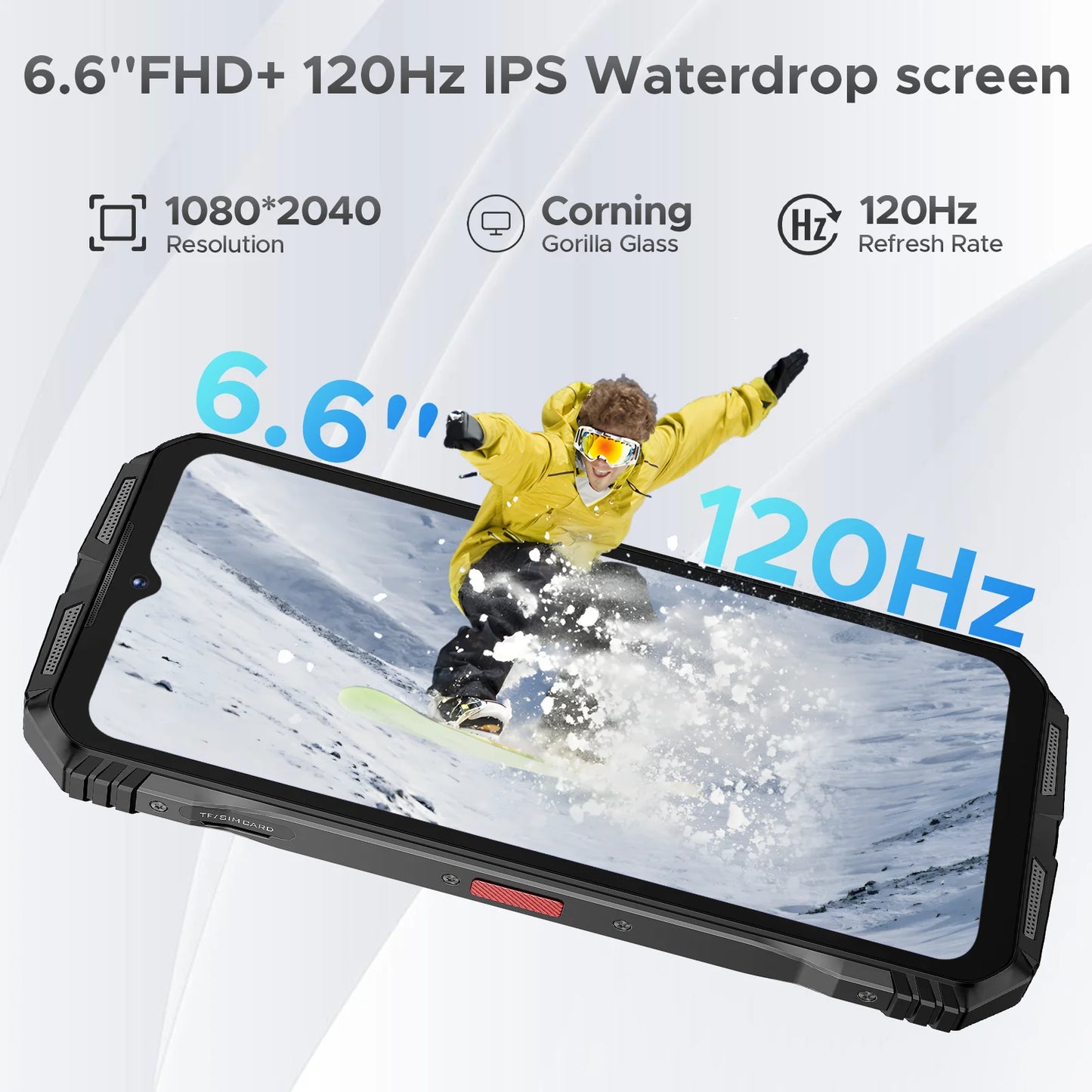DOOGEE S118 Pro 5G Rugged Phone 6.6'' FHD+ 120Hz 8GB RAM+512GB ROM 10800mAh Battery 108MP+32MP Android 14 Cell Phone NFC Face ID