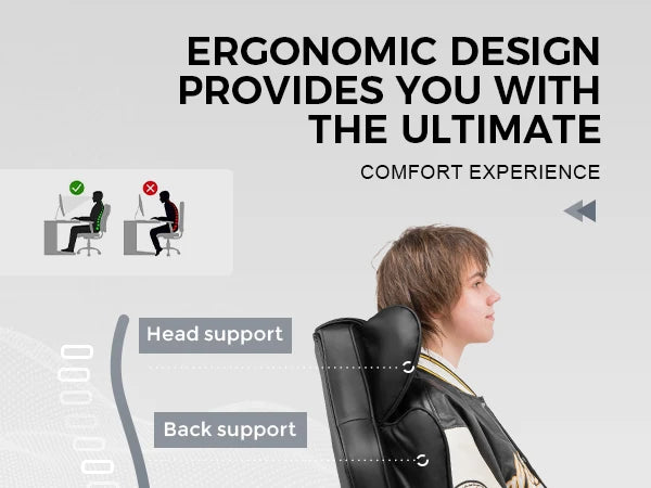 Comhoma Big and Tall Gaming Chair with Footrest and Lumbar Support