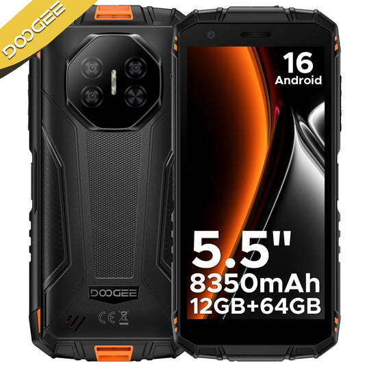 DOOGEE Fire 3 Rugged Phone 8350mAh Battery 5.5'' Display 12GB RAM (3GB+9GB)+64GB ROM Android 15 Smartphone Widevine L1 Cellphone