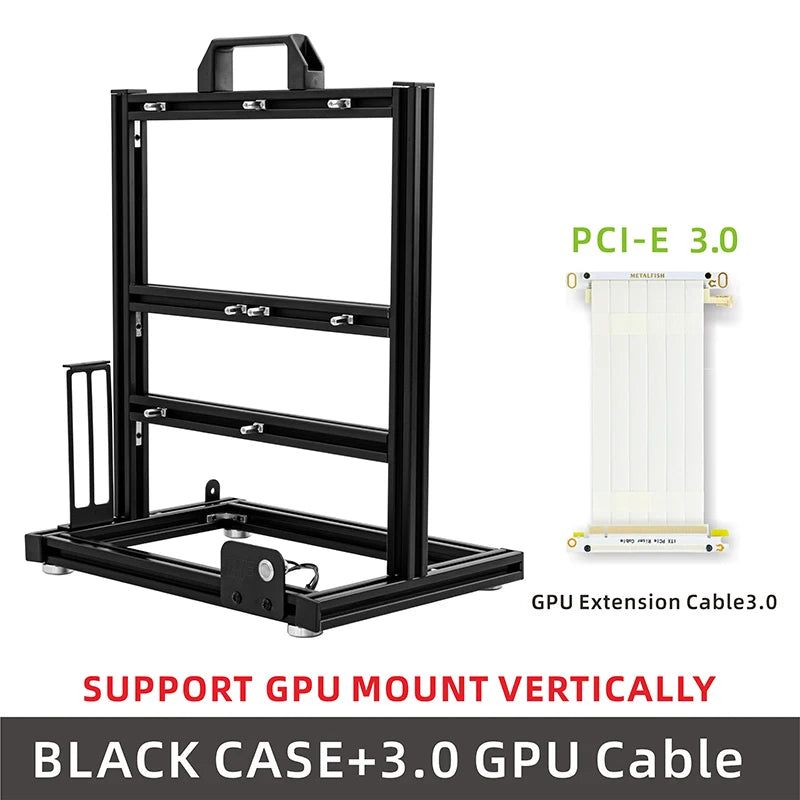 METALFISH BlockCase Aluminum Open Frame Case Support ATX/M-ATX Mainboard GPU Mount Horizontally 240 Water Cooler Gaming Cabinet ** **Ships From China**