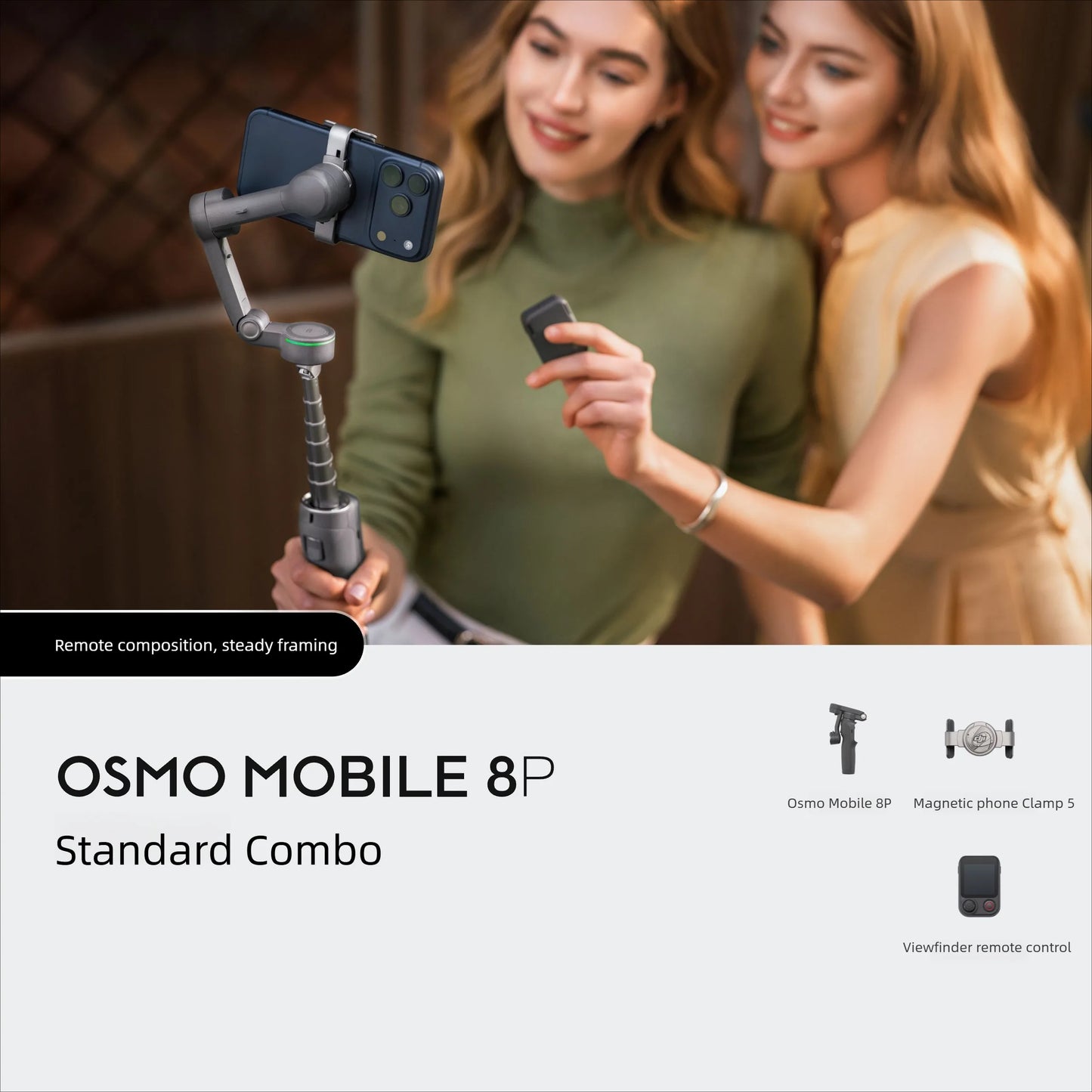 The DJI Osmo Mobile 8P combines precision 3-axis stabilization with intelligent tracking software to elevate smartphone video quality. 