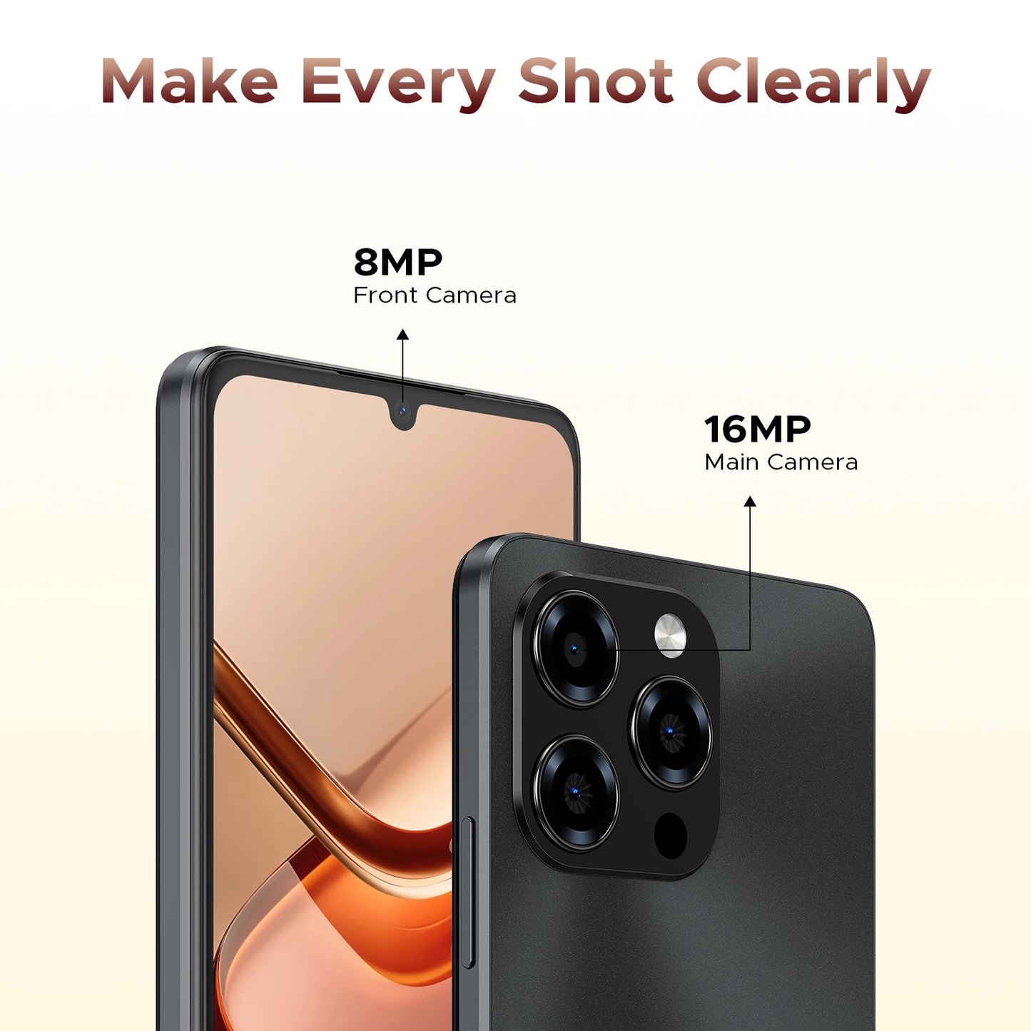 DOOGEE Note 58 Smartphone 6.75" HD+ 90Hz Display IPS Screen Android 16 8GB RAM+128GB ROM 6250mAh Battery T7250 Cellphone NFC