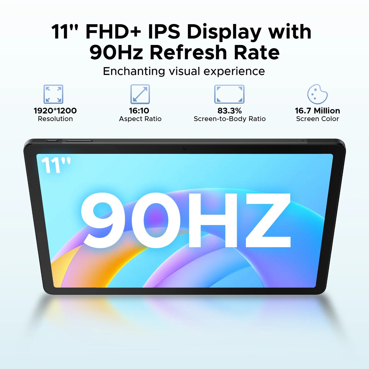 DOOGEE Tab E3 Tablet 11 inch Android 16 FHD+90Hz Display 7.5mm Ultra-thin 8GB+256GB 8800mAh Battery 13MP+5MP Dual Speaker SIM PC