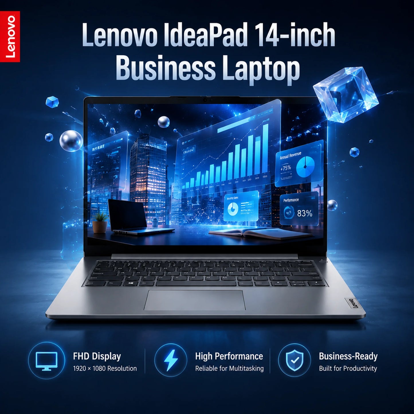 Lenovo IdeaPad 14 Inch Business Laptop Intel Celeron Windows 11 S