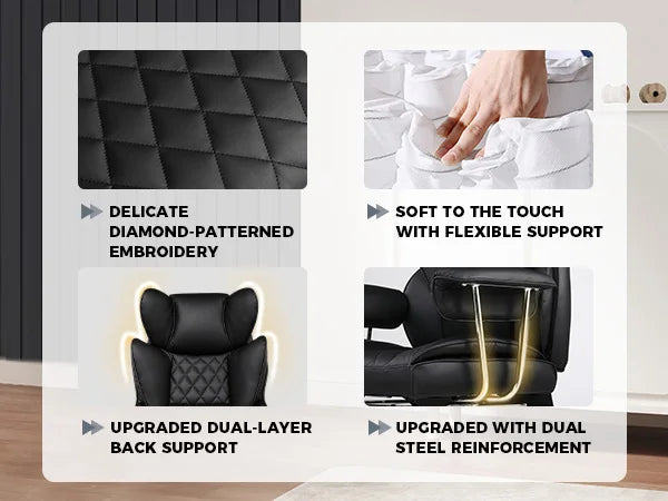 Comhoma Big and Tall Gaming Chair with Footrest and Lumbar Support