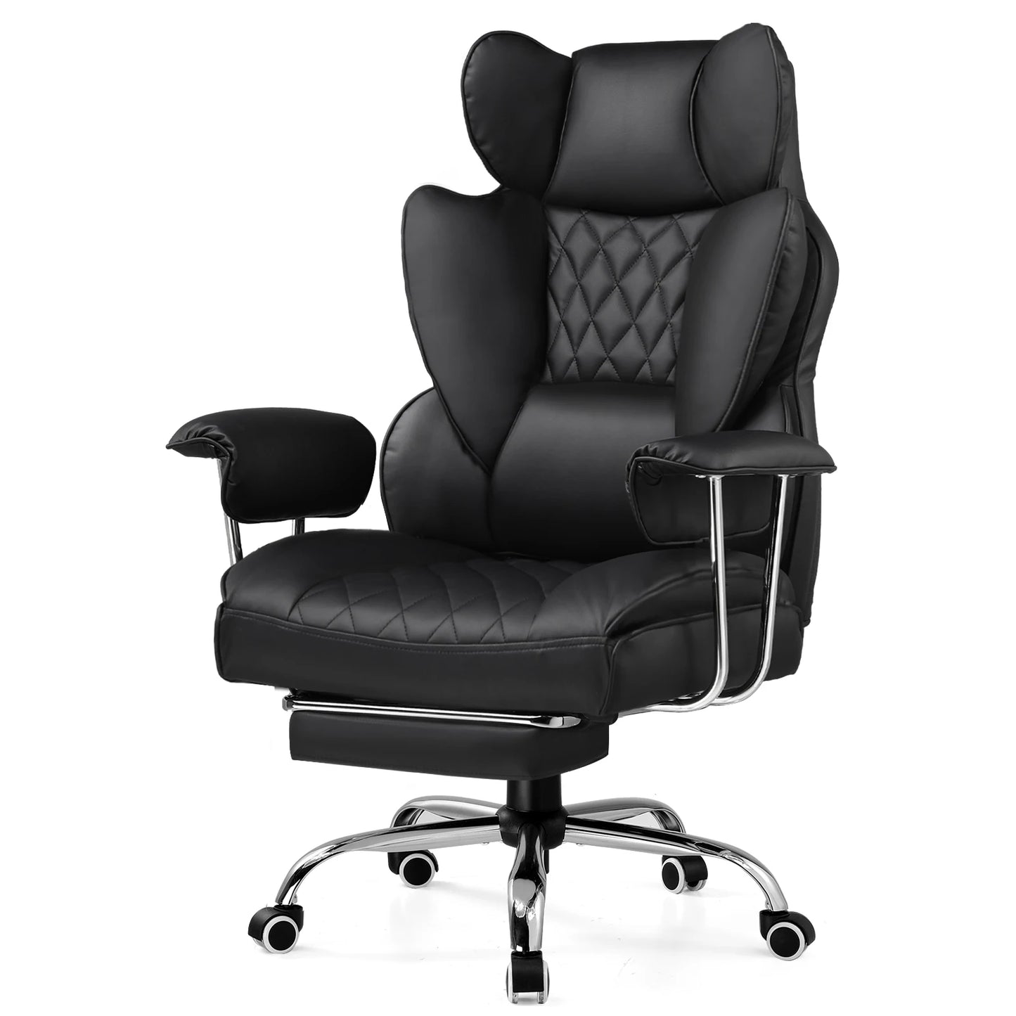 Comhoma Big and Tall Gaming Chair with Footrest and Lumbar Support