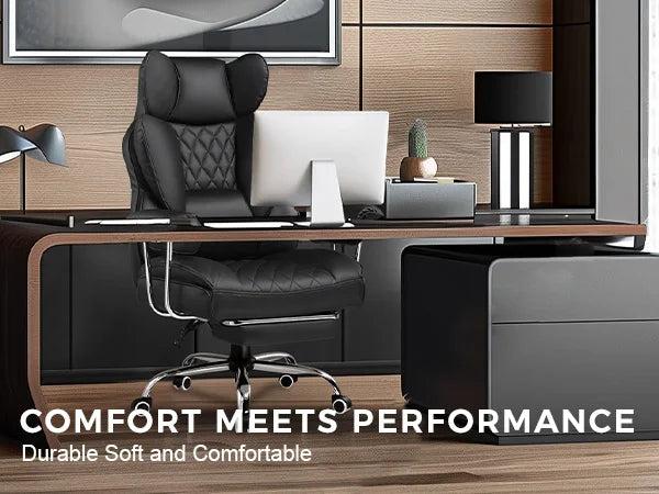 Comhoma Big and Tall Gaming Chair with Footrest and Lumbar Support