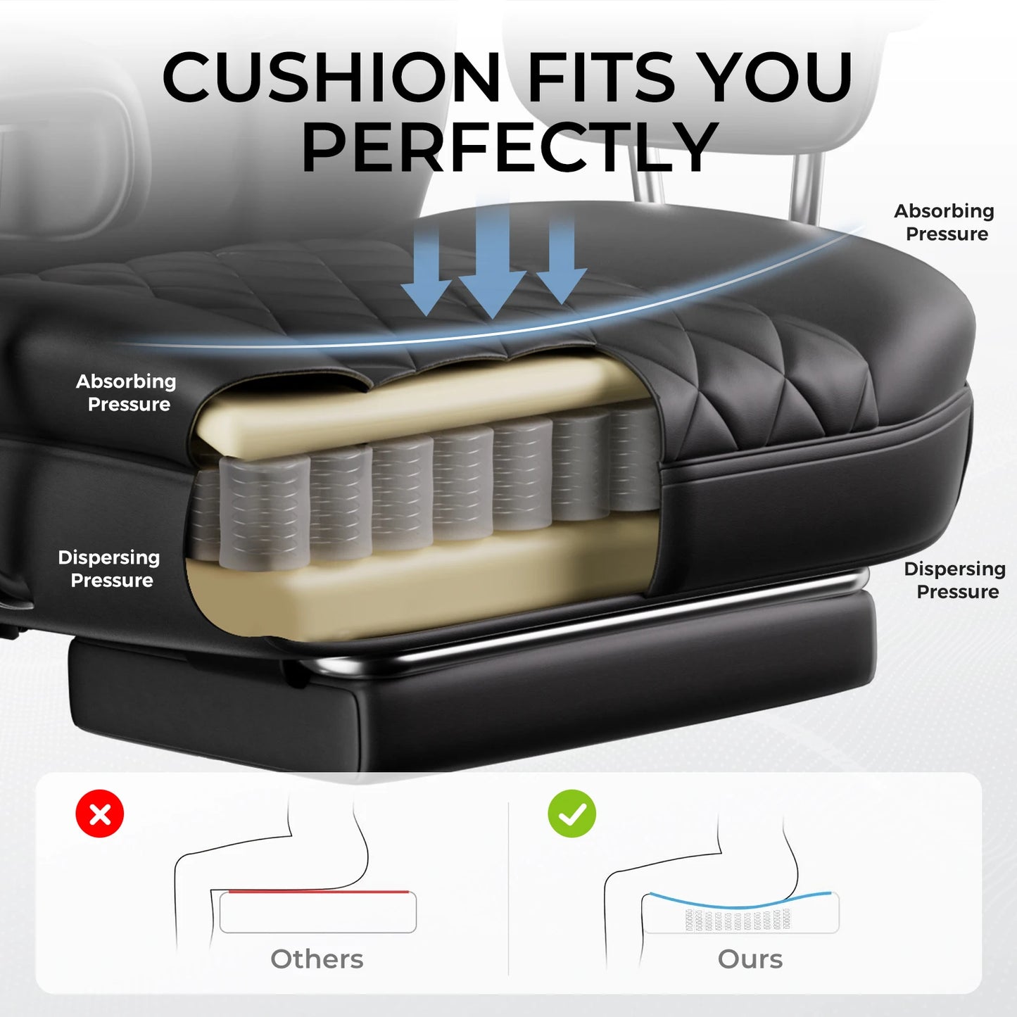 Comhoma Big and Tall Gaming Chair with Footrest and Lumbar Support
