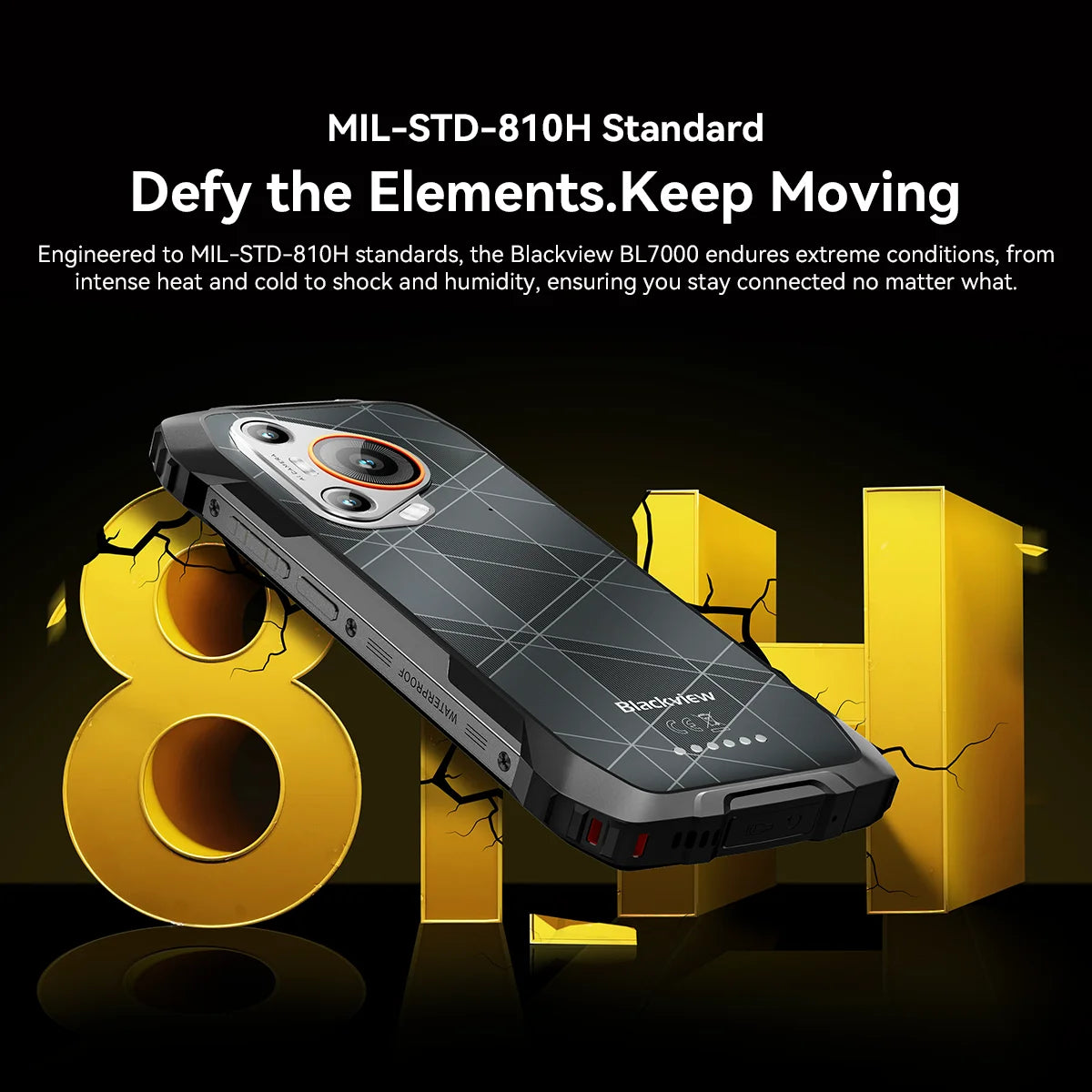 Blackview BL7000 5G Rugged Smartphone, 6.78'' 120Hz Display, 24GB+256GB/2TB Android 15 Rugged Phone, 50MP+20MP AI Camera,7500mAh