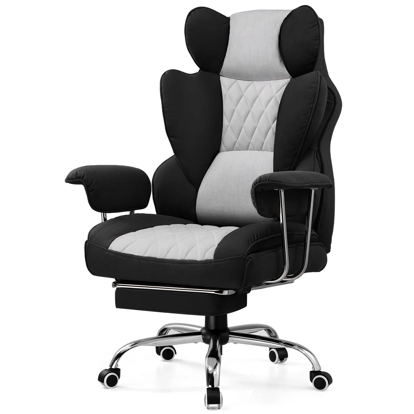 Comhoma Big and Tall Gaming Chair with Footrest and Lumbar Support