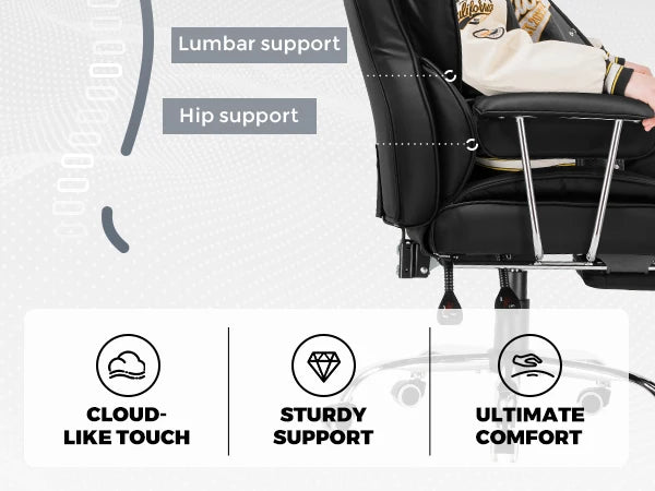 Comhoma Big and Tall Gaming Chair with Footrest and Lumbar Support