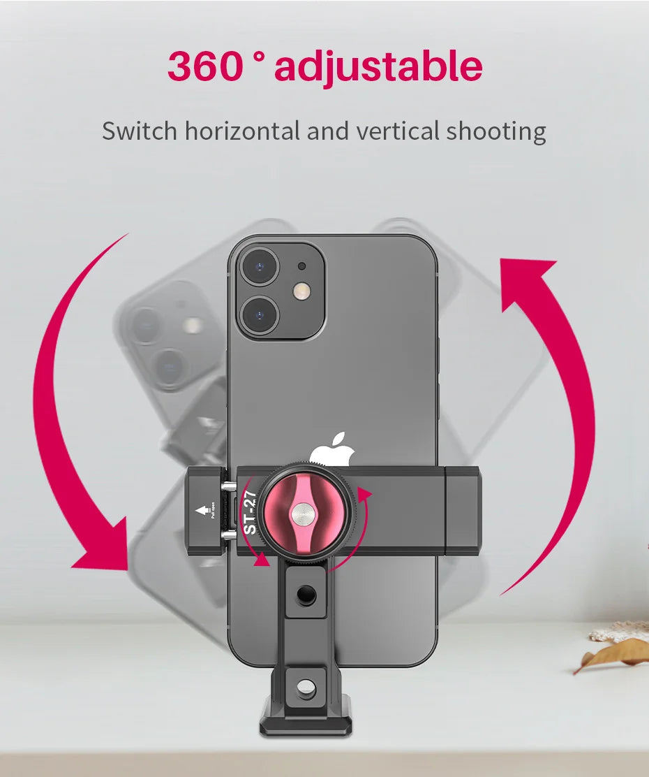 Ulanzi ST-27 Metal Vertical Phone Mount with Cold Shoe