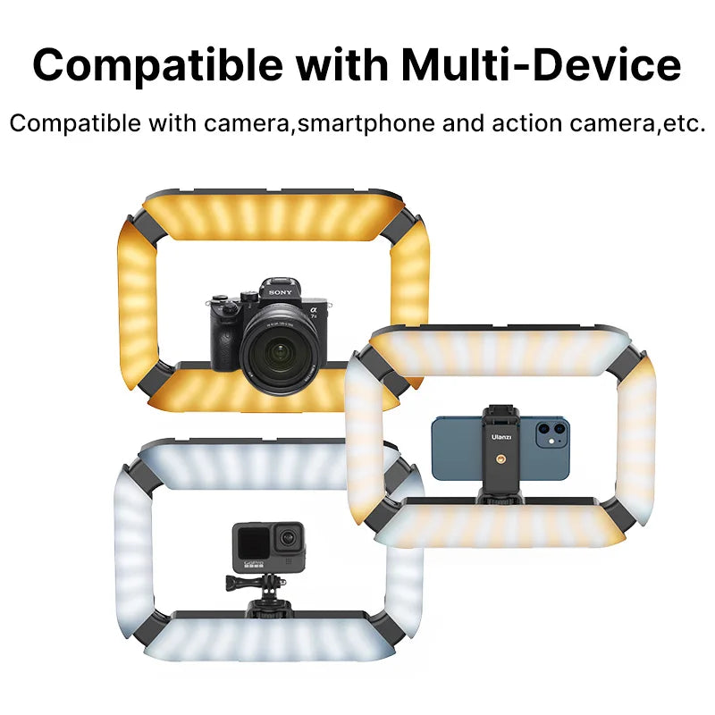 Ulanzi U200 Smartphone Video Rig LED Ring Light for Gopro Phone Camera Youtube Live Lamp with Cold Shoe For Mic Video Tripod