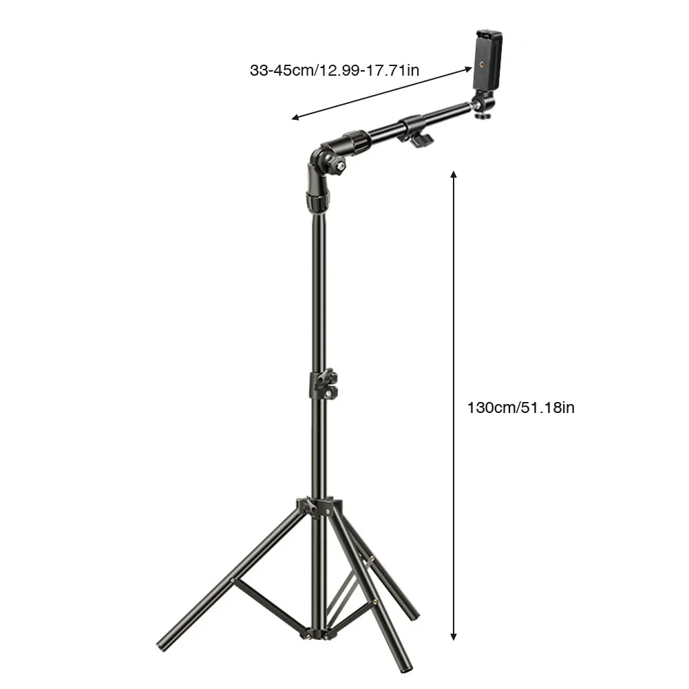 Adjustable Aluminum Smartphone Tripod With Horizontal Overhead Stand