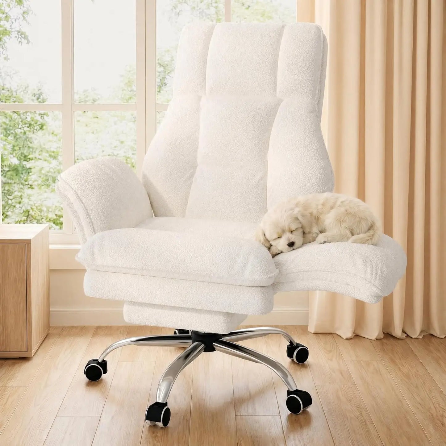 Big and Tall Office Chair, Executive Ergonomic Computer Gaming Chair with Foot Rest, Flip Armrests for Cross Legged, Multiple Colors