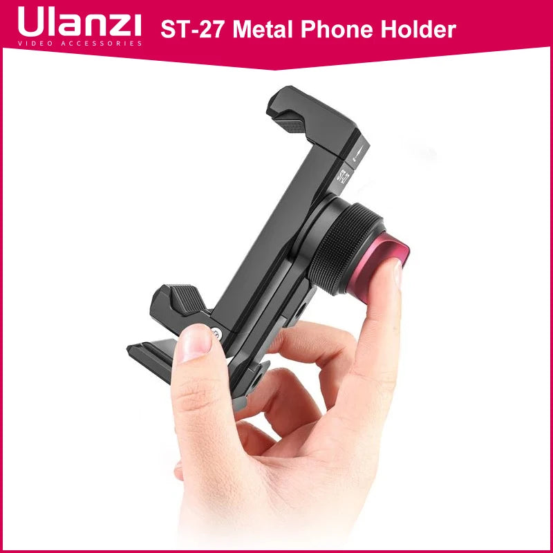 Ulanzi ST-27 Metal Vertical Phone Mount with Cold Shoe