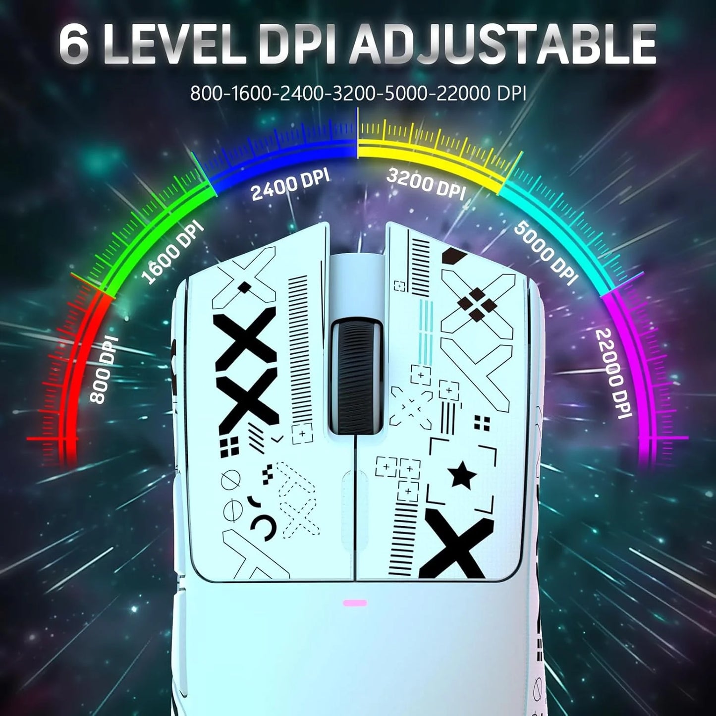 ATTACK SHARK X11 Wireless Gaming Mouse with RGB Magnetic Charging Dock, Wired/2.4G/BT, 22K DPI, Ultralight 59g  Multiple Colors