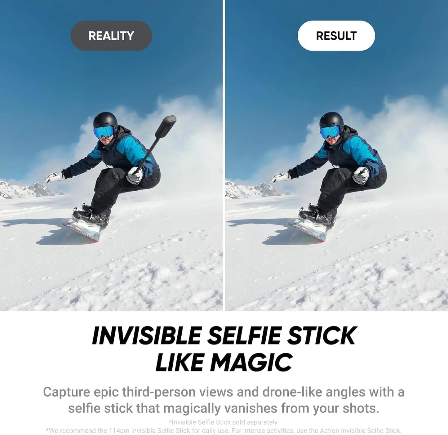 Waterproof 360 video camera with wireless selfie stick and lens cover