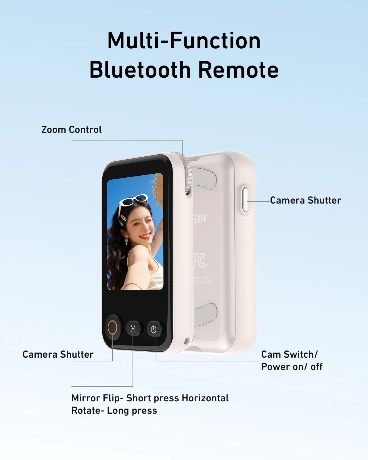 TELESIN Magnetic Selfie ZOOM Control Mini Monitor Screen Vlog Selfie For iPhone Android Iphone Wireless Remote for MagSafe **Ships from China**
