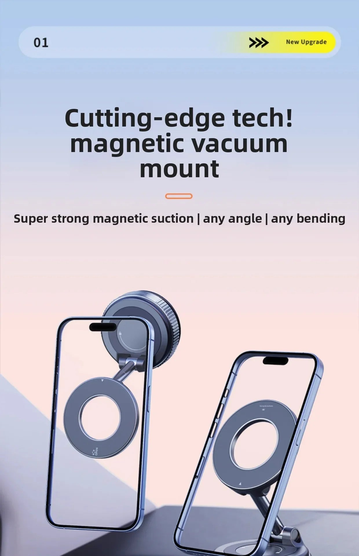 Magnetic Car Phone Holder Compatible With MagSafe And 360 Rotation