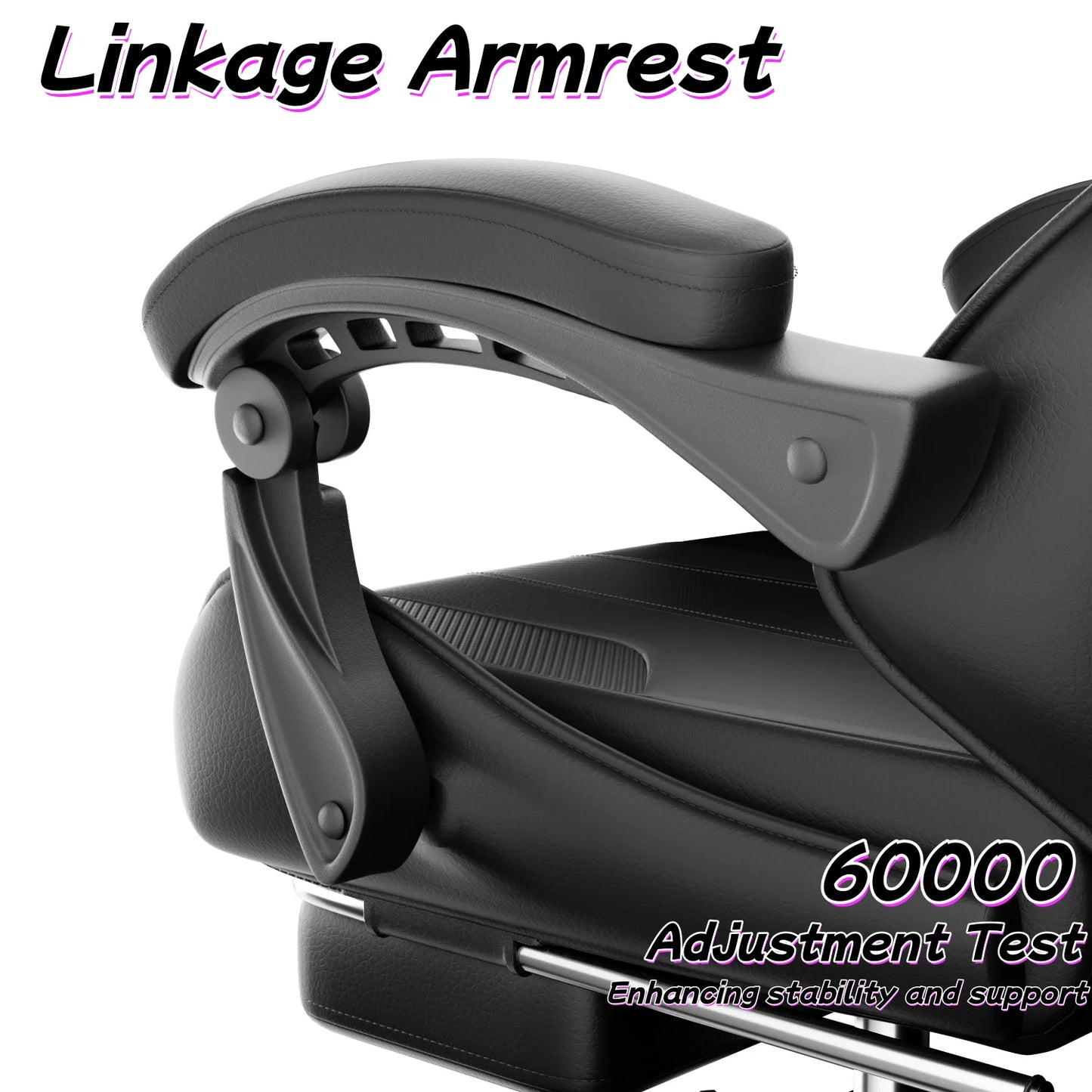 Ergonomic Gaming Chair, Lumbar Massage & Adjustable Headrest, Leather with Retractable Footrest and 360° Swivel, Multiple Colors