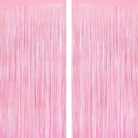2 Pack Tinsel Backdrop, Metallic Foil Fringe Backdrop Curtains, Streamer Backdrop  ** Drapes Only**