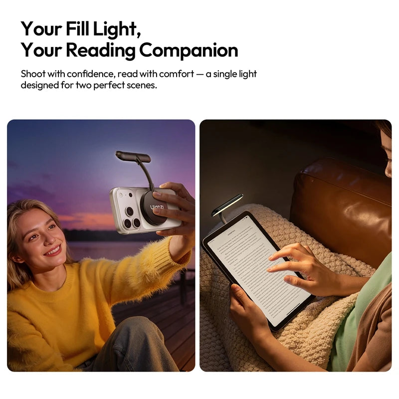 Ulanzi M10 Magnetic Flexible Phone Light 5-Level Color Temperature Brightness Adjustable for Smartphone Livestreaming Vlog Shots ***SHIPS FROM CHINA***