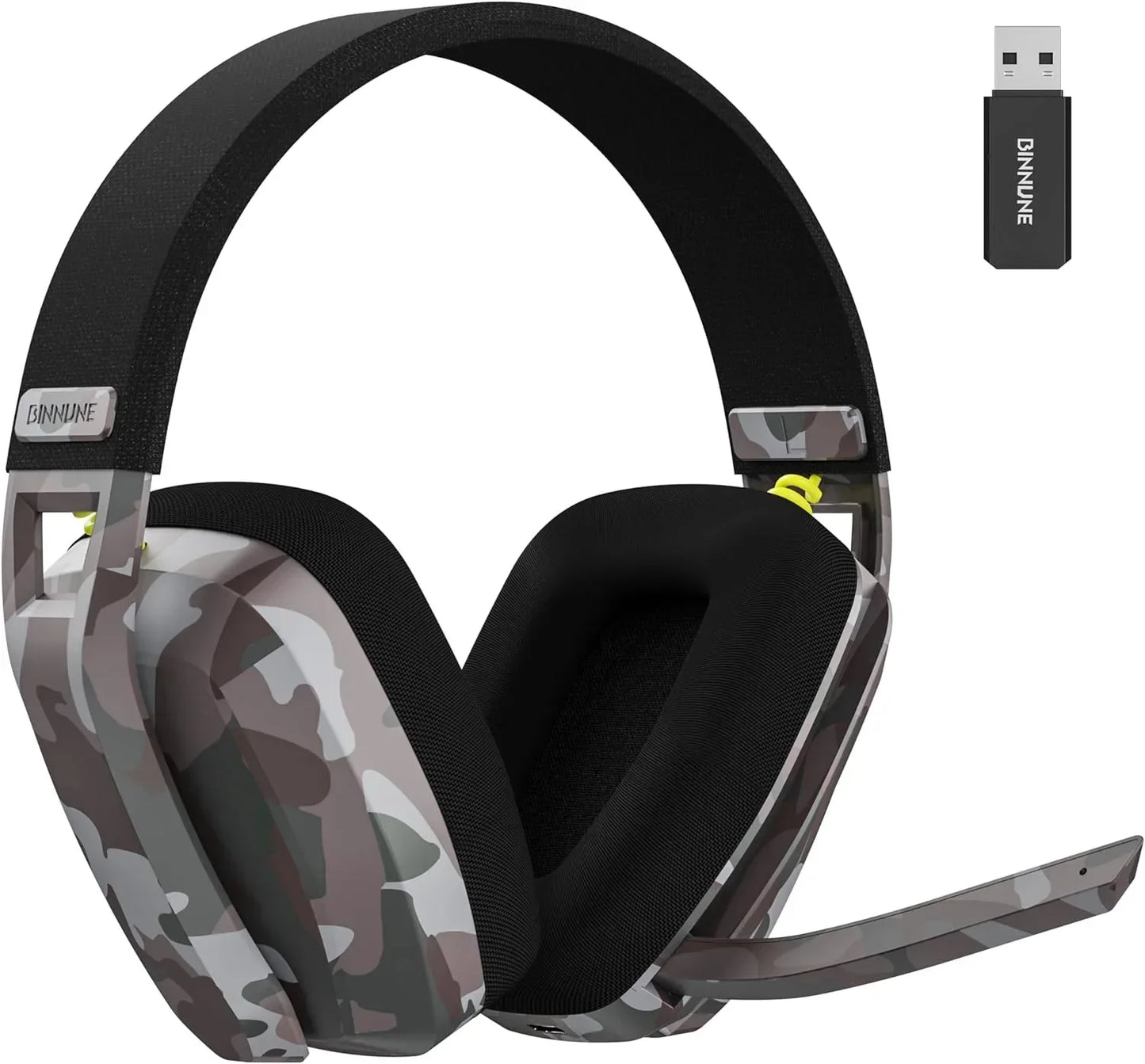 BINNUNE 2.4GHz Wireless Gaming Headset with Mic for PS5 PS4 PC Mac Playstation, Bluetooth Gaming Headset with Microphone, Multiple Colors