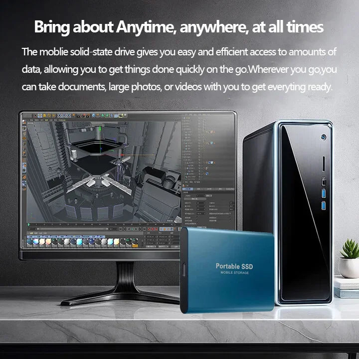 16TB External SSD Portable USB C Solid State Drive Small Body Big Performance Basic Daily Storage **Ships from China**