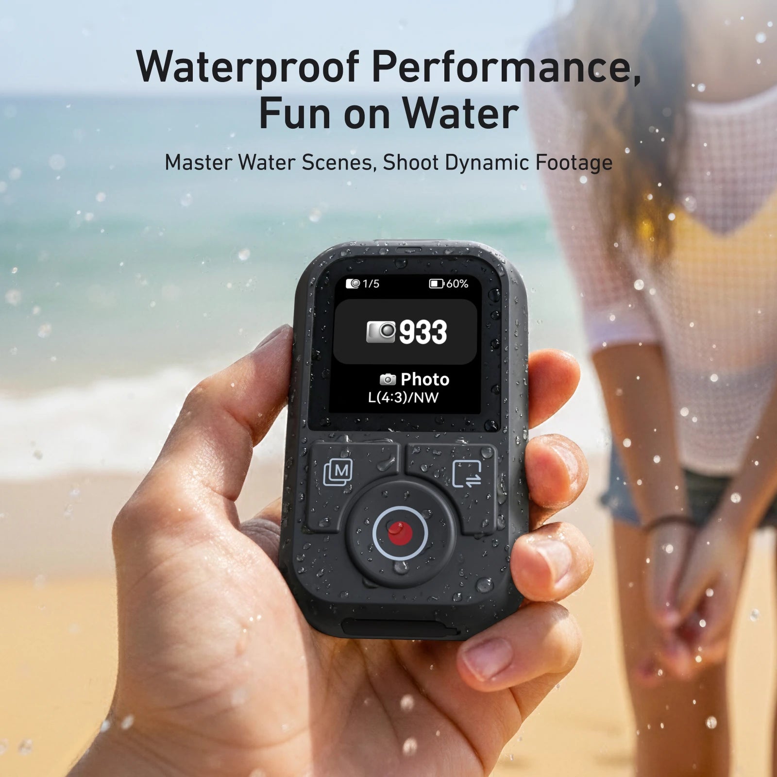 Telesin T13 Bluetooth Remote with 1.4-Inch Screen for DJ Osmo Action Camera