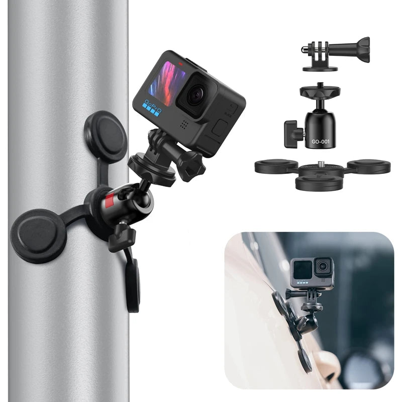Ulanzi GO-001 Magnetic Mount for Action Camera phone 360° Pan-Tilt Adjustable Ball Head for Gopro for Insta360 Outdoor Activity