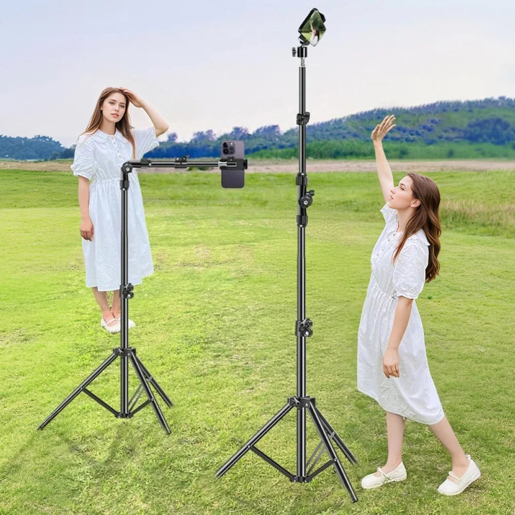 Adjustable Aluminum Smartphone Tripod With Horizontal Overhead Stand