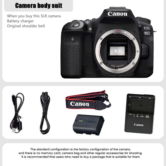 NEW Canon EOS 90D DSLR professional 4K high-definition digital camera 32.5 megapixel video recording camera with flip touch scre