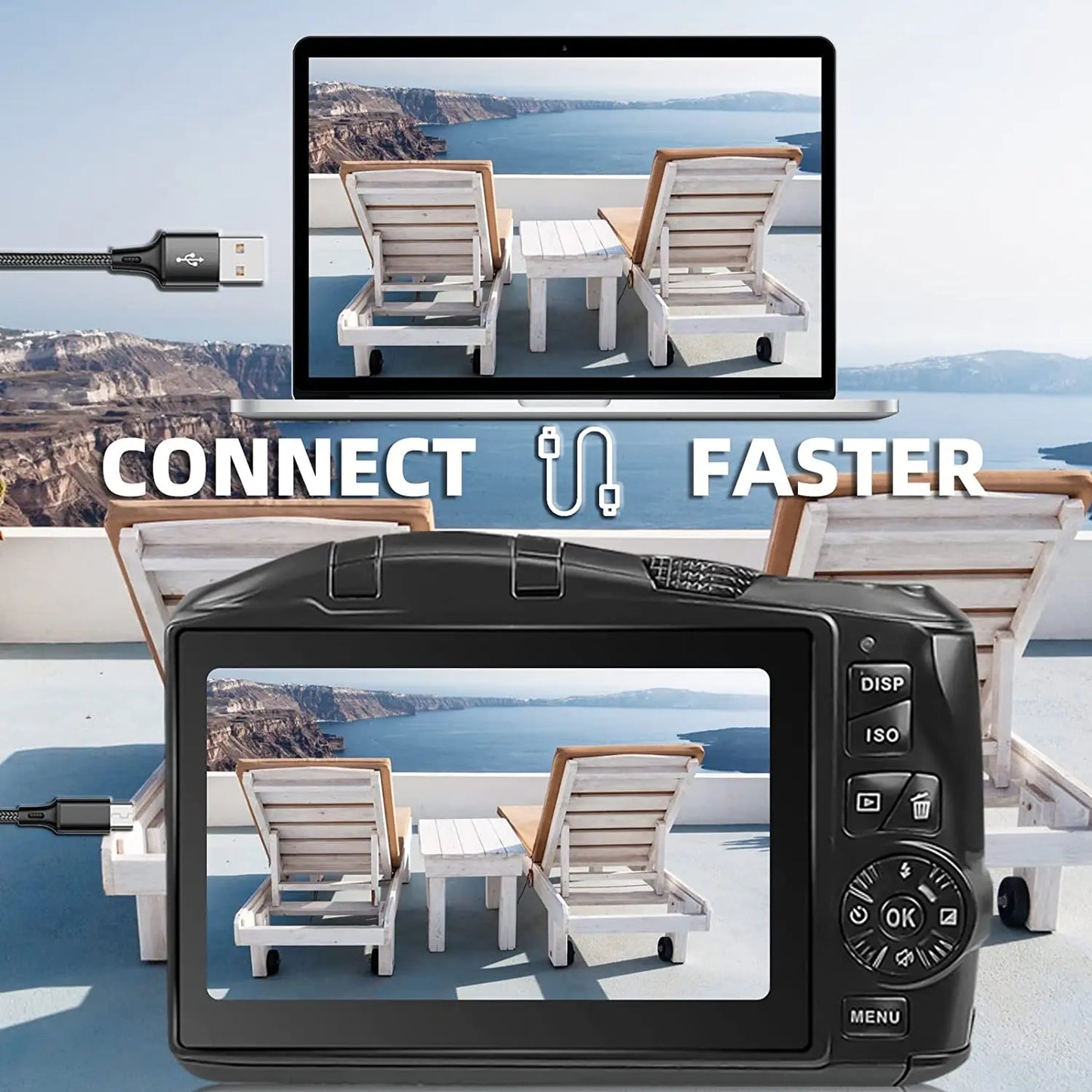 NBD 4k digital camera with optical image stabilization and wide angle lens