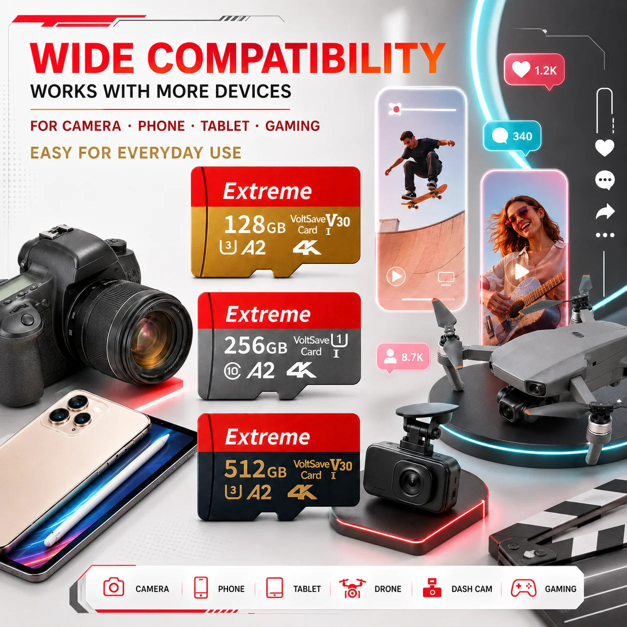 High Speed Reading Micro SD TF Memory Card 128GB for Monitoring - Specific Use Memory Storage for Digital Devices **Ships from China**