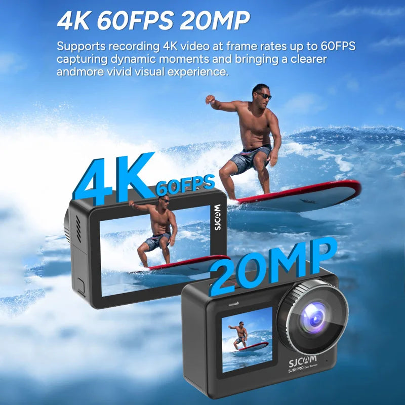 SJCAM SJ10 Pro Action Camera 4K Cam Active HDR Video Sports DV Dual Screen for Vlog Camera
