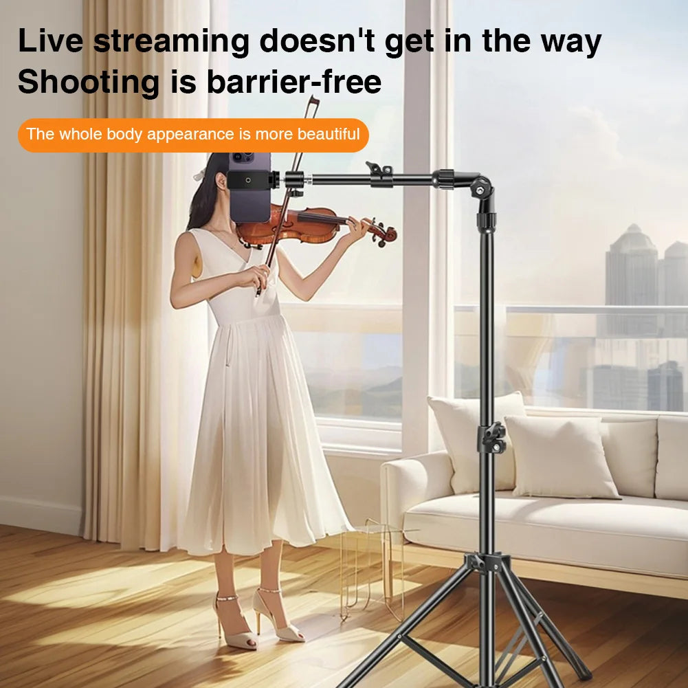Adjustable Aluminum Smartphone Tripod With Horizontal Overhead Stand