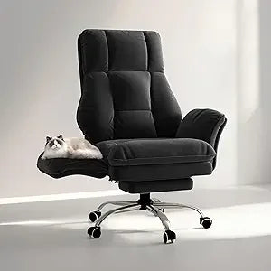 Office Chair, Flip Armrests for Pets & Cross Legged Sitting, Executive Ergonomic Computer Gaming Chair with Foot Rest. Available in Black or White
