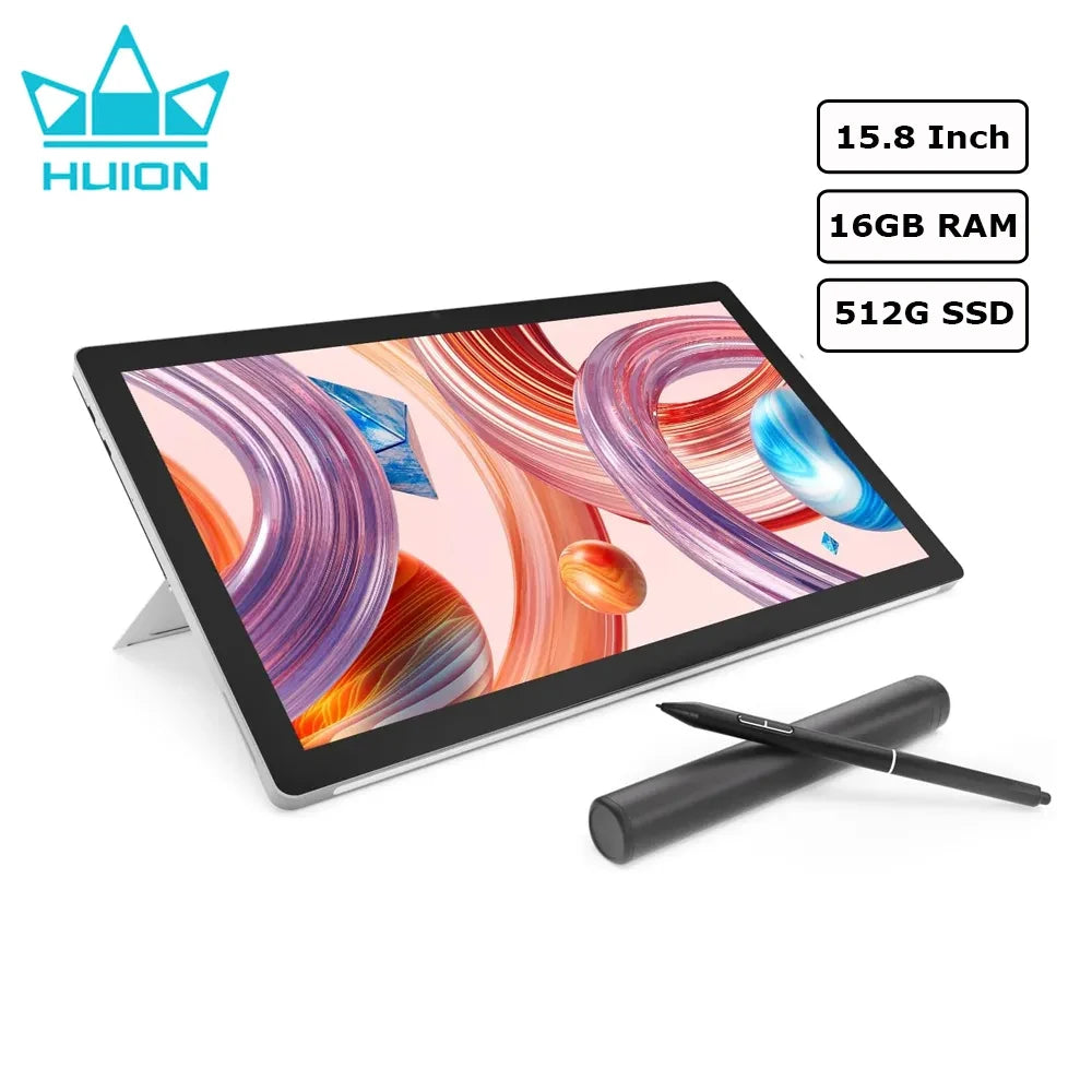 Huion Kamvas Studio 16 Tablet 15.8 Inch Independent Graphics Tablet Computer 2.5K Finger TouchScreen 512G SSD 16GB RAM Laptop