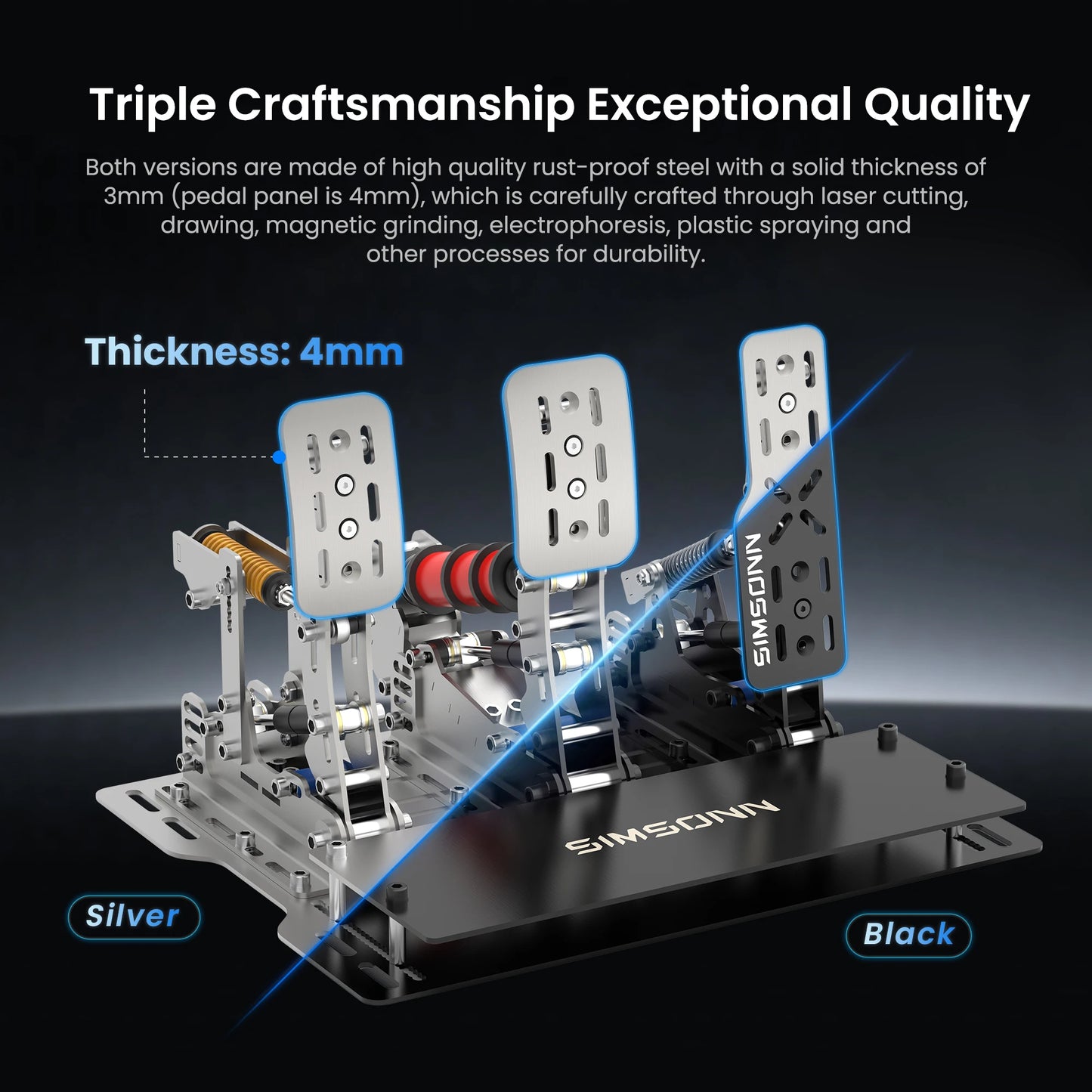 SIMSONN Plus X Sim Racing Simulator Pedal PC Simracing Pedals Support VAM VAM RPO Vibration Motor Driving Game Accessories