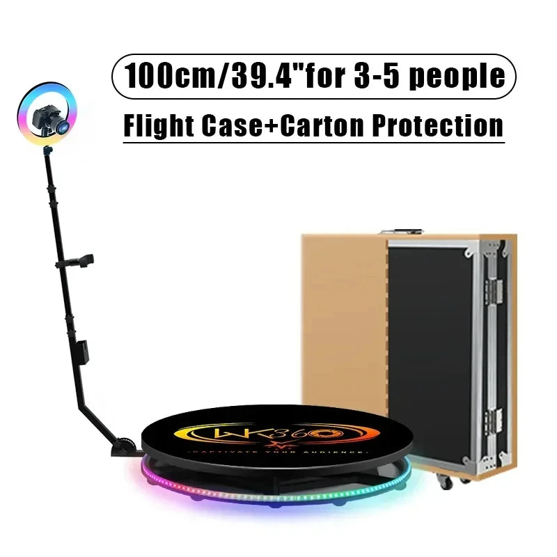 360 Photo Booth Machine for Parties 360 Spin Camera Booth with Extra Battery,Software APP Remote Automatic