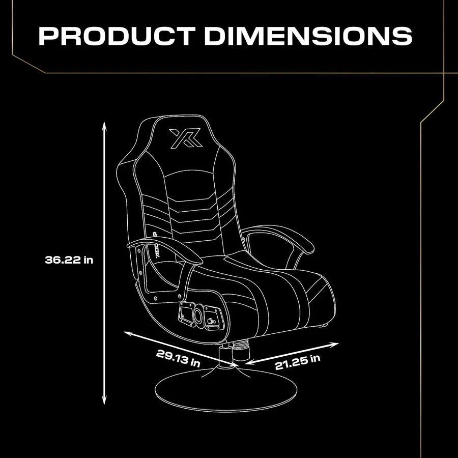 XRocker PC Computer Gaming Desk Chair with Built In Audio, Adj. LED Lighting, Foldable Design Ideal for Gaming