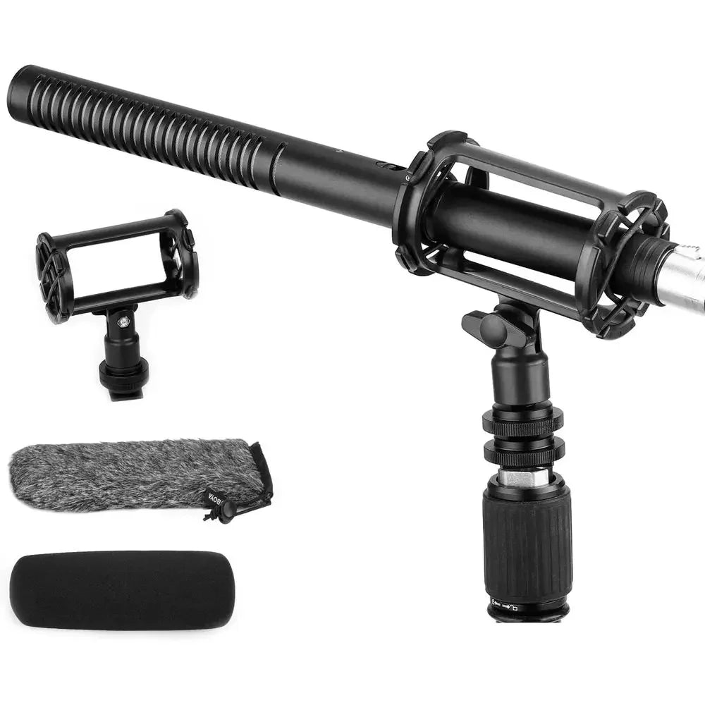 XLR Micrope BY-BM6060 Super-Cardioid Shotgun Condenser Micrope with 24 48V Phantom Power or Camera ilm Interview ENG/EP Outdoor
